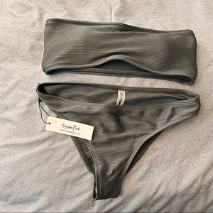 LemonFish Ribbed Bandeau Bikini